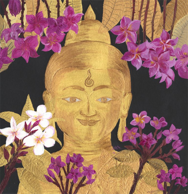Plumeria offering to Buddha